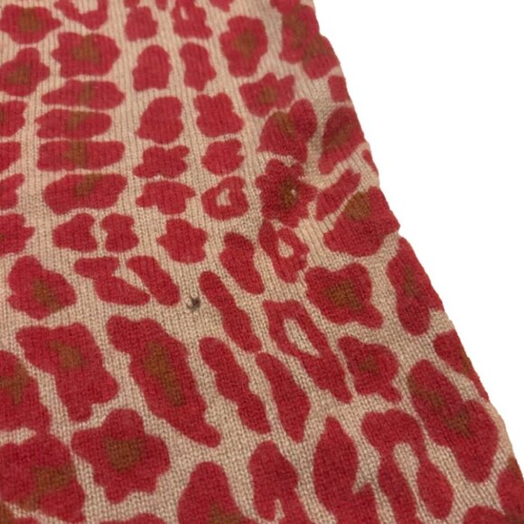White + Warren Cashmere Sweater Animal Print Tan Red Women Size S - SEE DETAILS - Picture 5 of 9